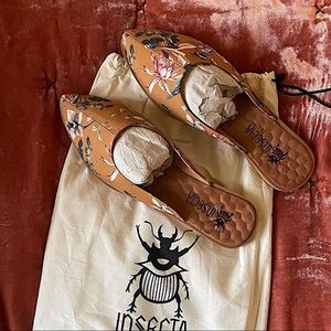 NWT Floral loafer slides